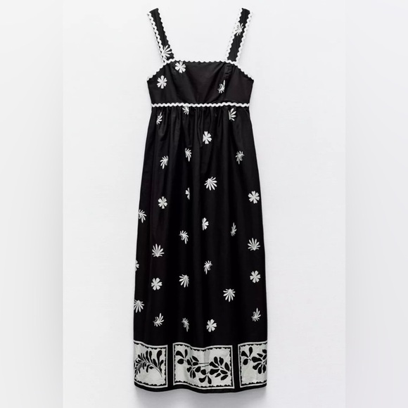 Zara Printed Midi Dress - Picture 2 of 10